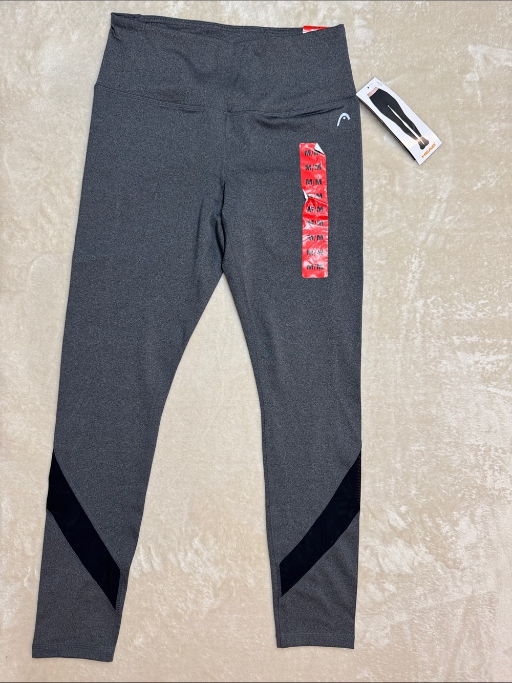 Head  Gray Leggings with black Contrast Panels